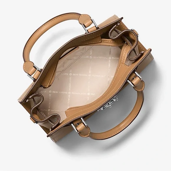 NWT Michael Kors Hamilton Leather Satchel in Peanut - Picture 8 of 9